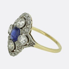 Edwardian Sapphire and Diamond Ring