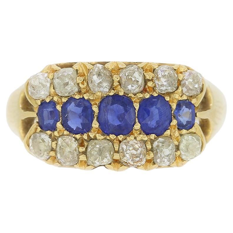 Edwardian Sapphire and Diamond Ring For Sale