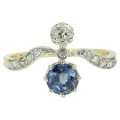 Edwardian Sapphire and Diamond Ring