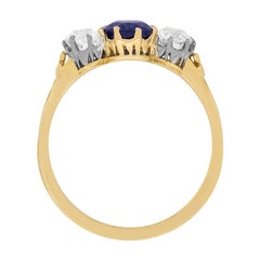 Edwardian Sapphire and Diamond Three-Stone Ring, circa 1910