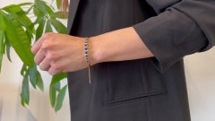 Manschettenarmband mit Scharnier, Edwardian Saphir Diamant 14k Gelbgold