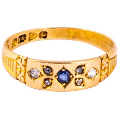 Edwardian Sapphire, Diamond and 18 Carat Gold Band