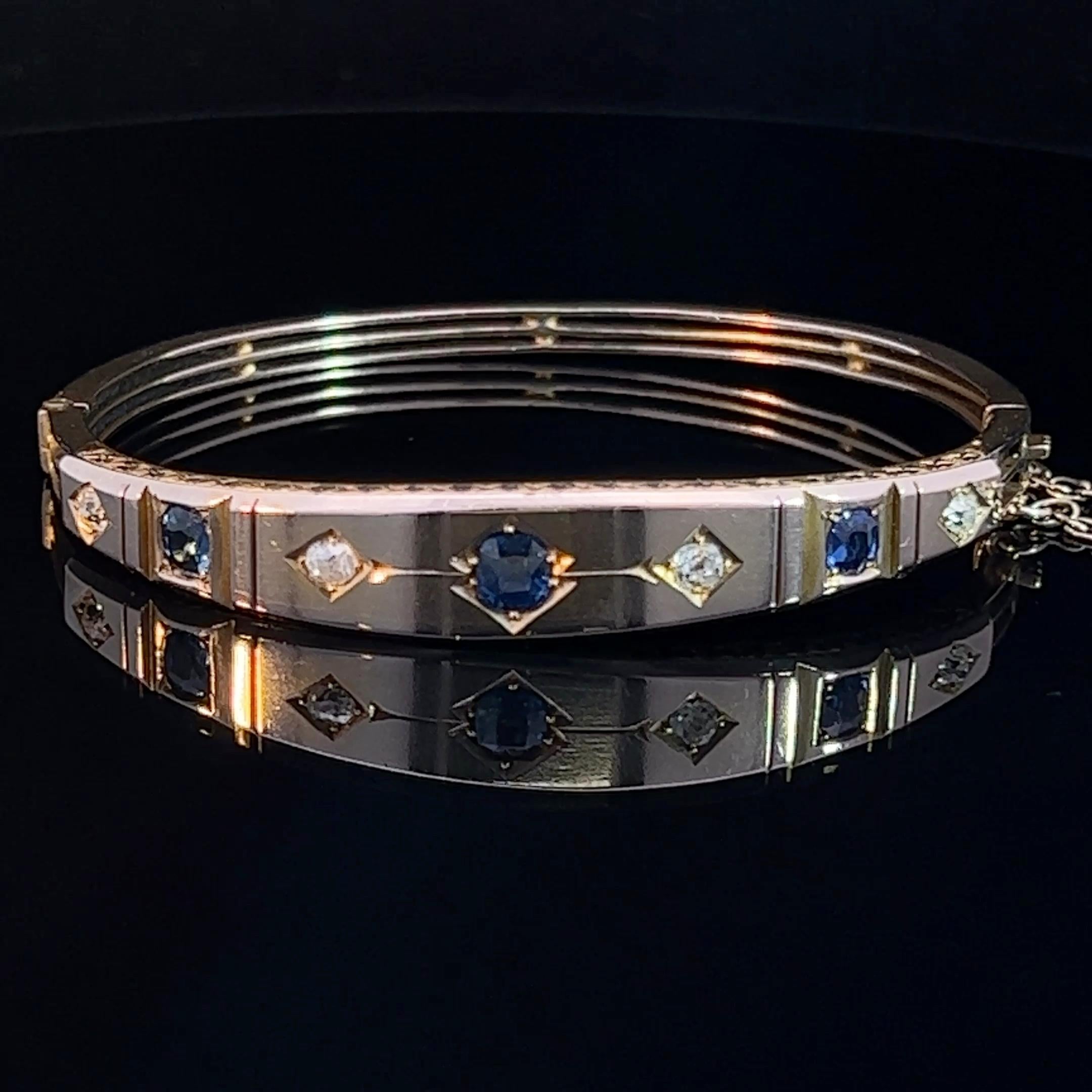 Édouardien Bracelet édouardien en saphir et diamant Circa 1910 en vente
