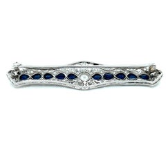 Épingle à barrette en platine filigrané saphir et diamant de l'époque édouardienne