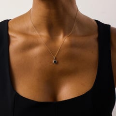 Edwardian sapphire diamond platinum 14k gold pendant necklace