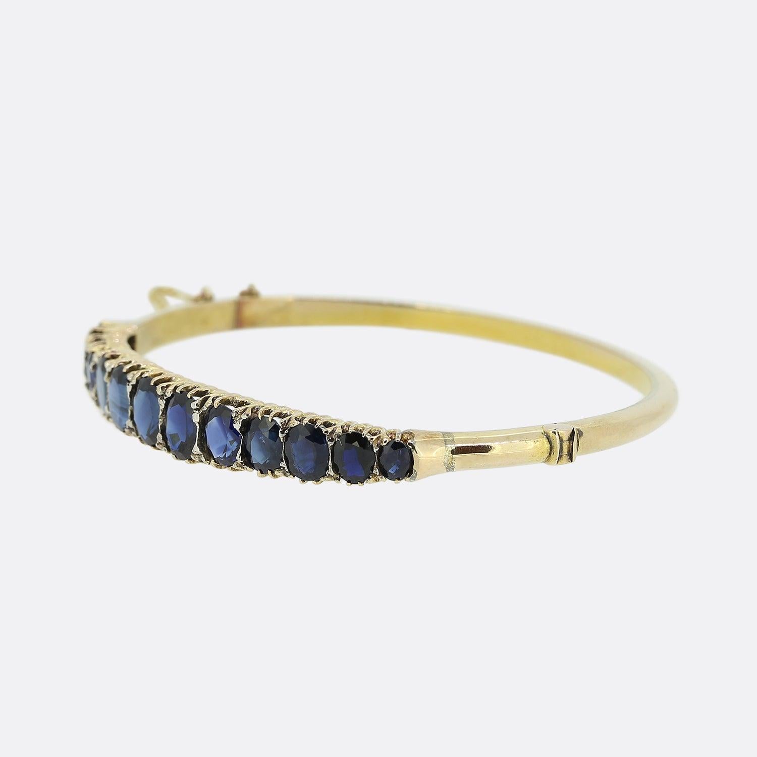 Edwardian Sapphire Hinge Bangle For Sale 1
