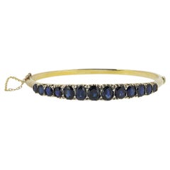 Antique Edwardian Sapphire Hinge Bangle
