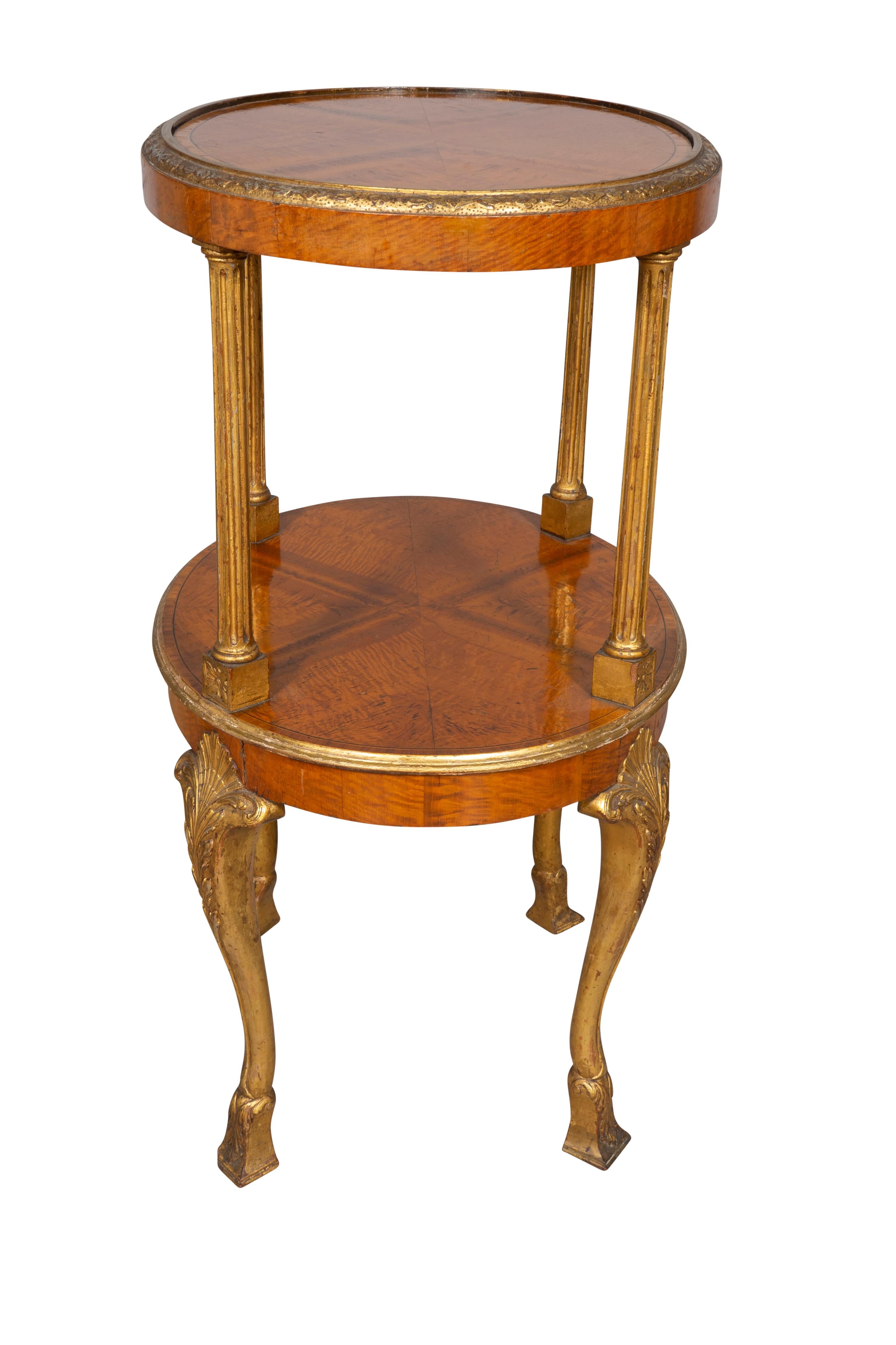 George I Edwardian Satinwood and Gilded Table For Sale