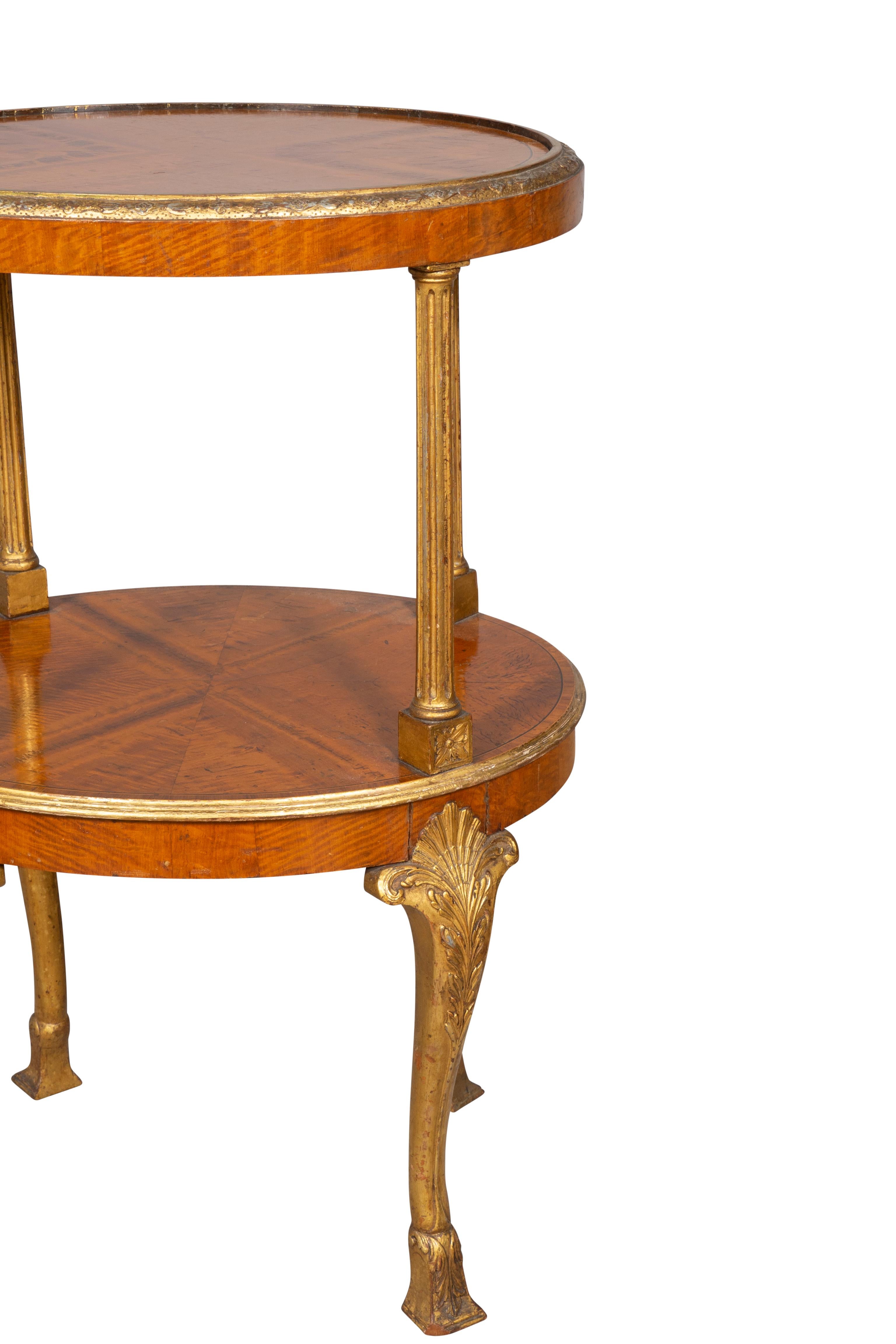 Edwardian Satinwood and Gilded Table In Good Condition For Sale In Essex, MA
