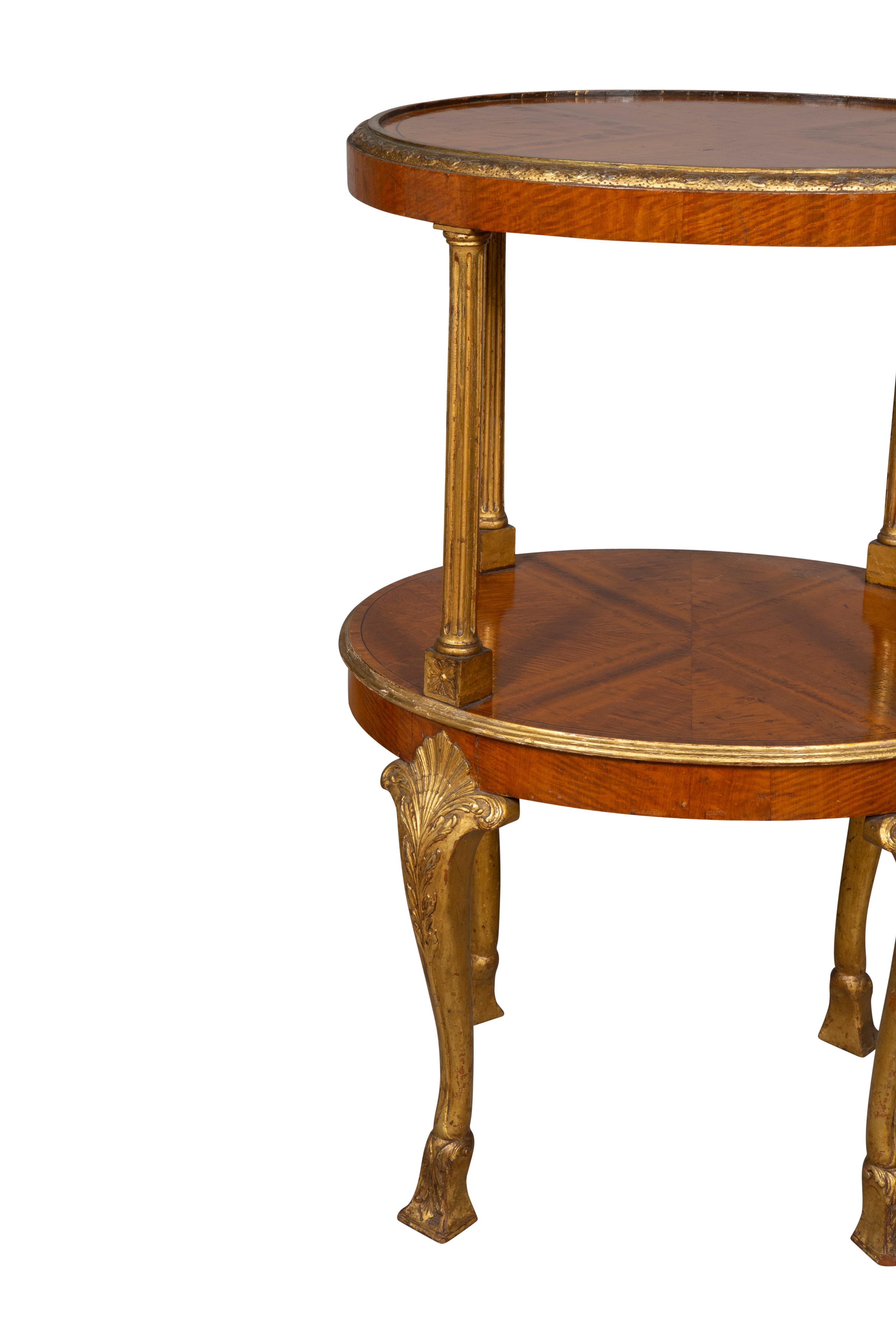Early 18th Century Edwardian Satinwood and Gilded Table For Sale