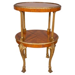 Edwardianischer Tisch aus Satinholz und Vergoldung