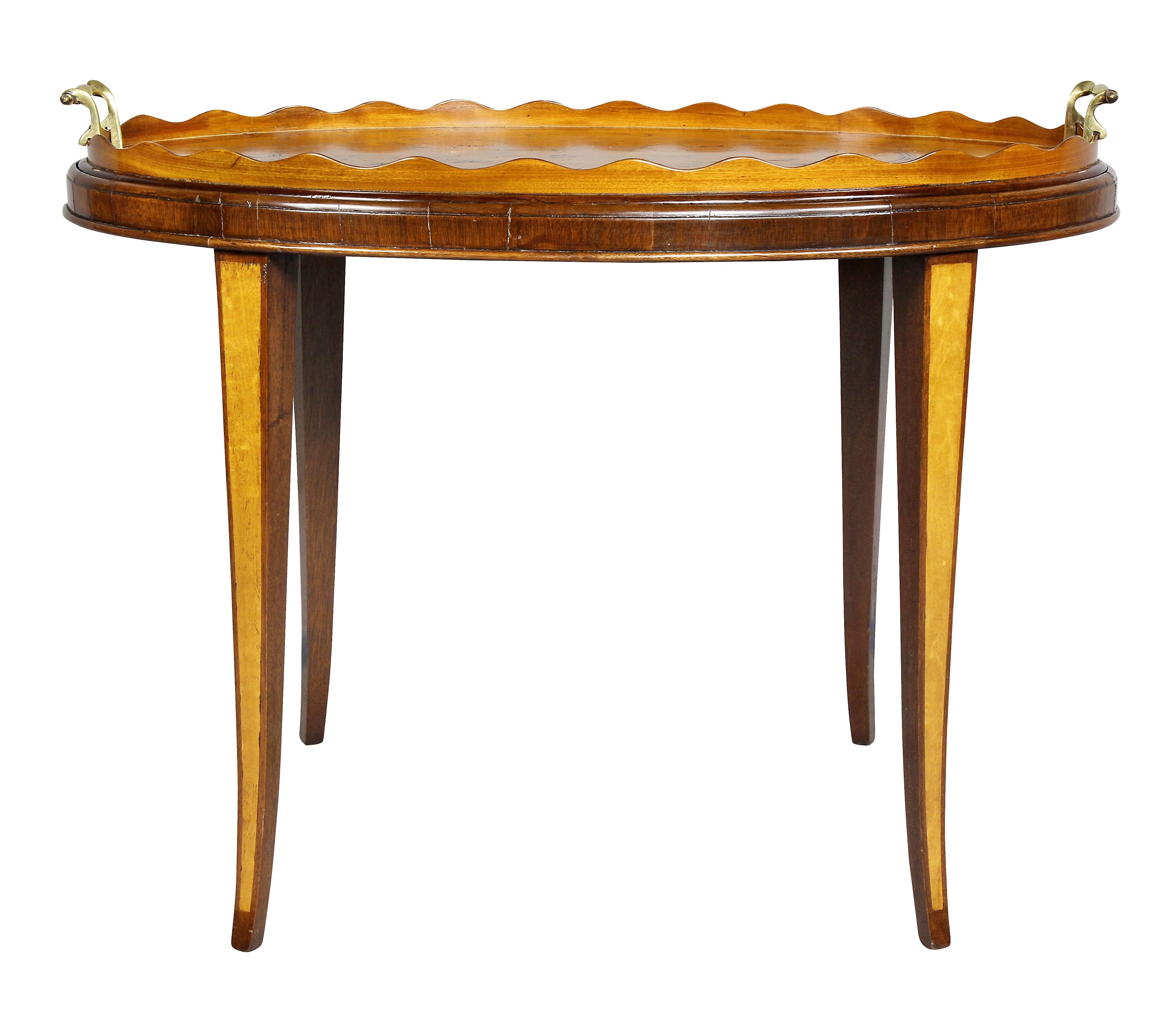 Edwardian Satinwood and Marquetry Tray Table 6