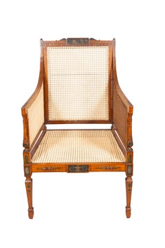 Edwardian Satinwood And Painted Armchair