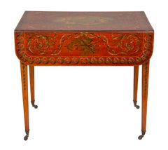 Edwardian Satinwood and Painted Pembroke Table