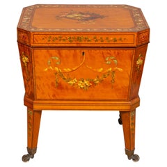 Edwardian Satinwood And Painted Wine Cooler