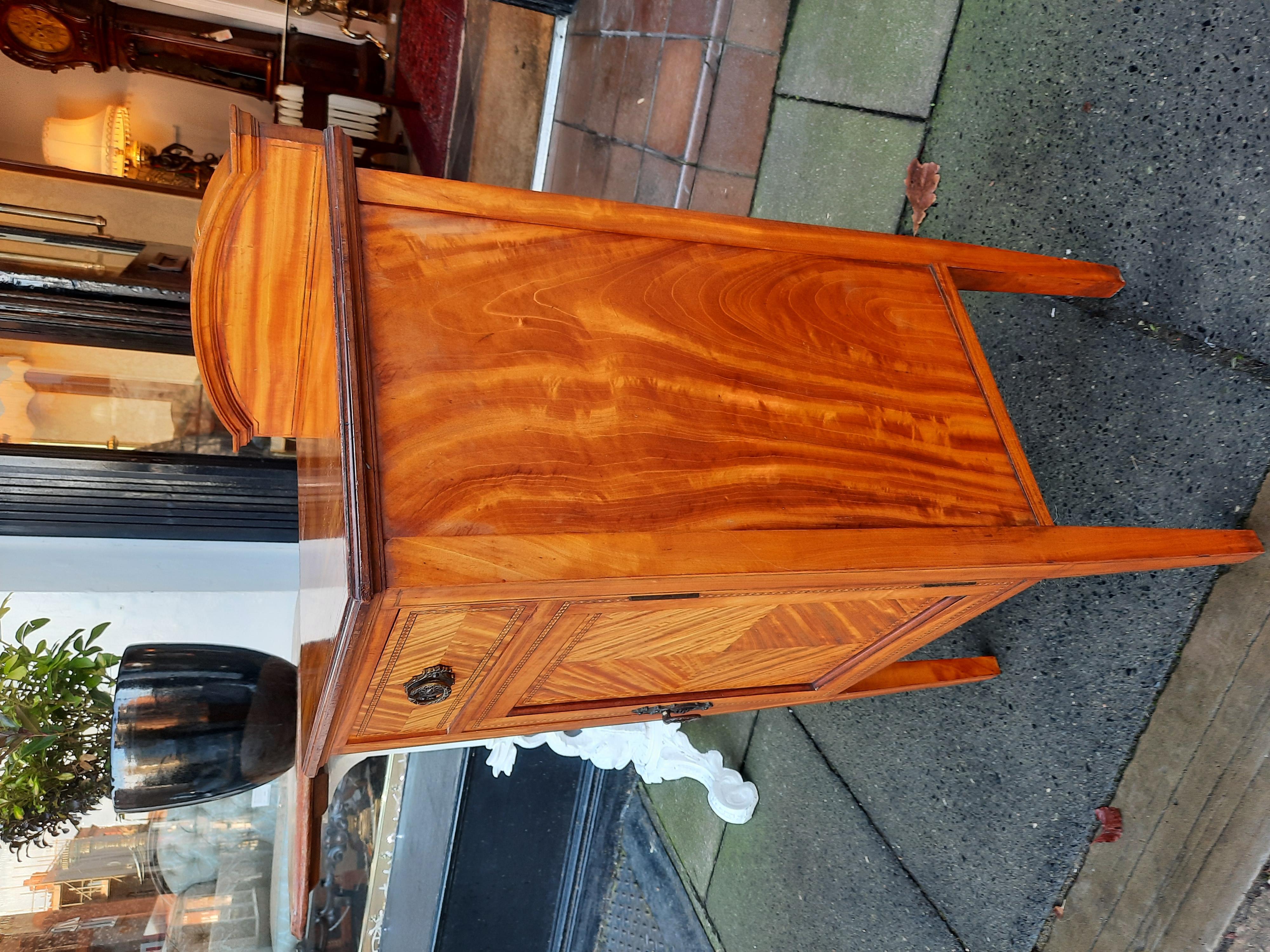 Sheraton Edwardian Satinwood Bedside Cabinet For Sale