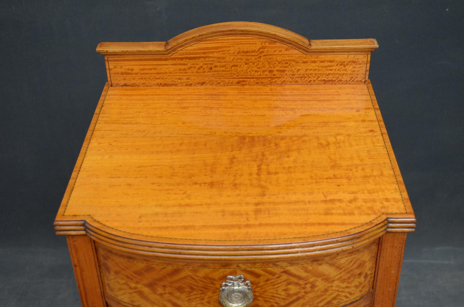 Early 20th Century Edwardian Satinwood Bedside Cabinet