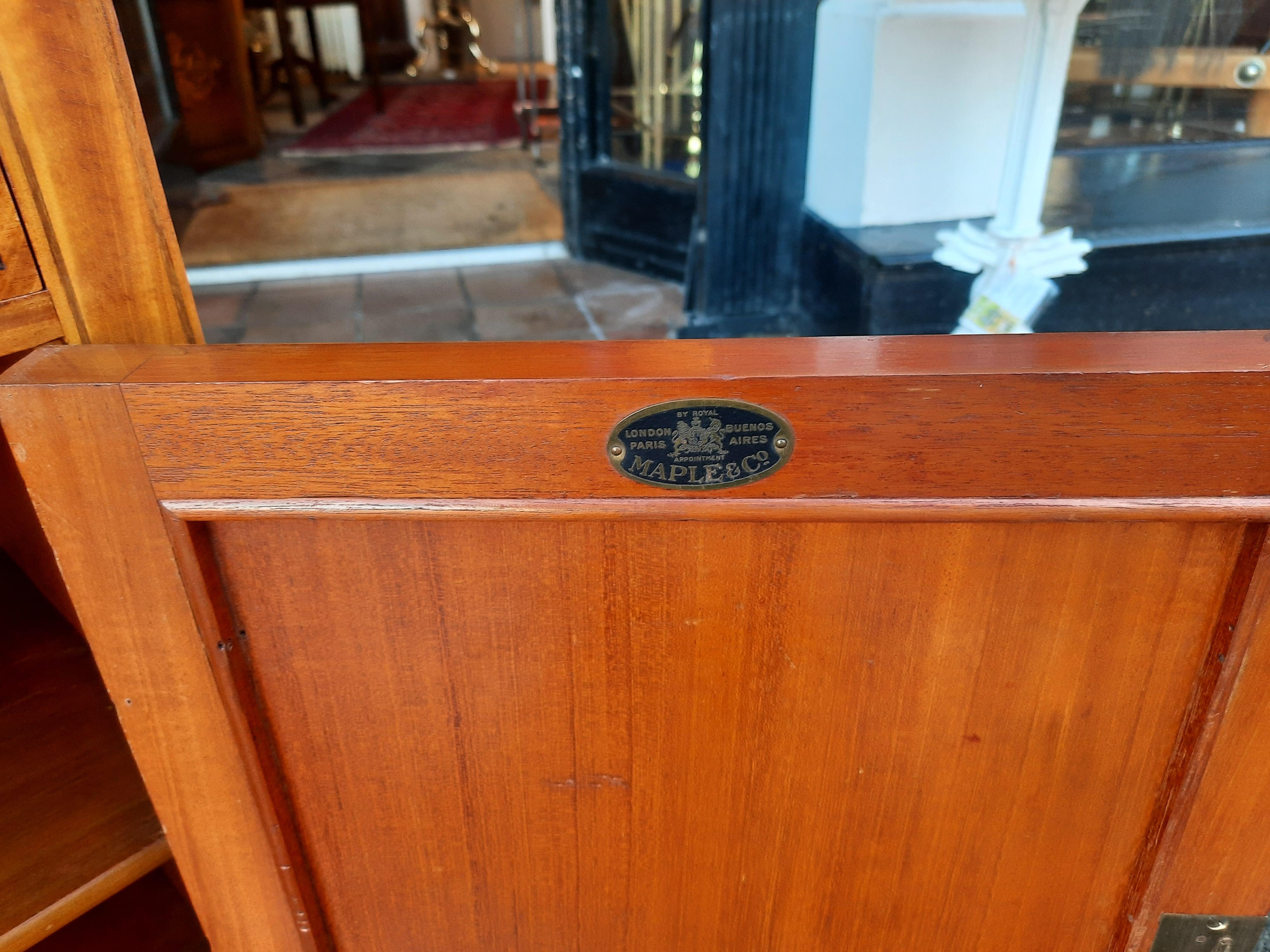 Brass Edwardian Satinwood Bedside Cabinet For Sale