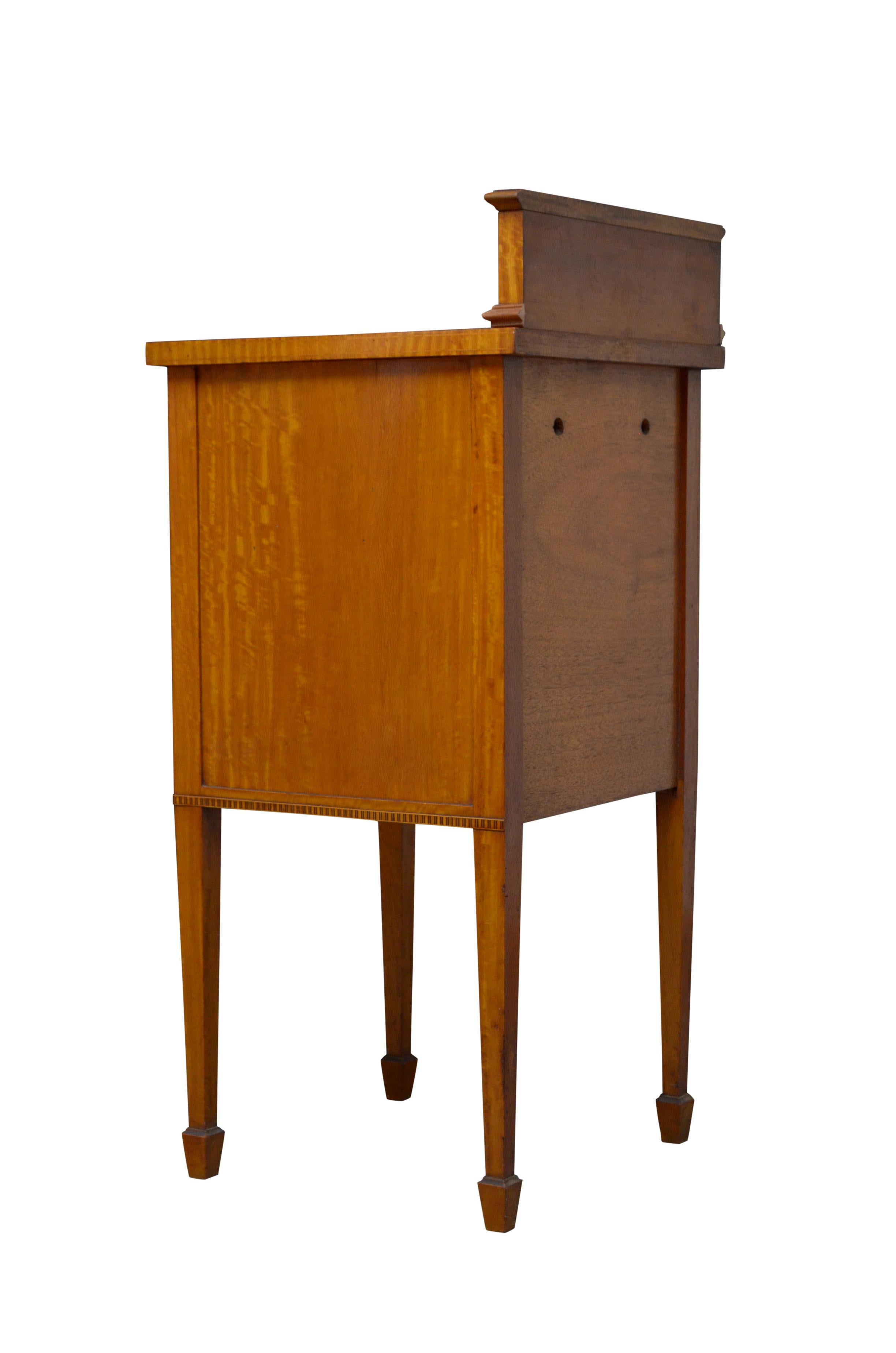 Edwardian Satinwood Bedside Cabinet For Sale 1