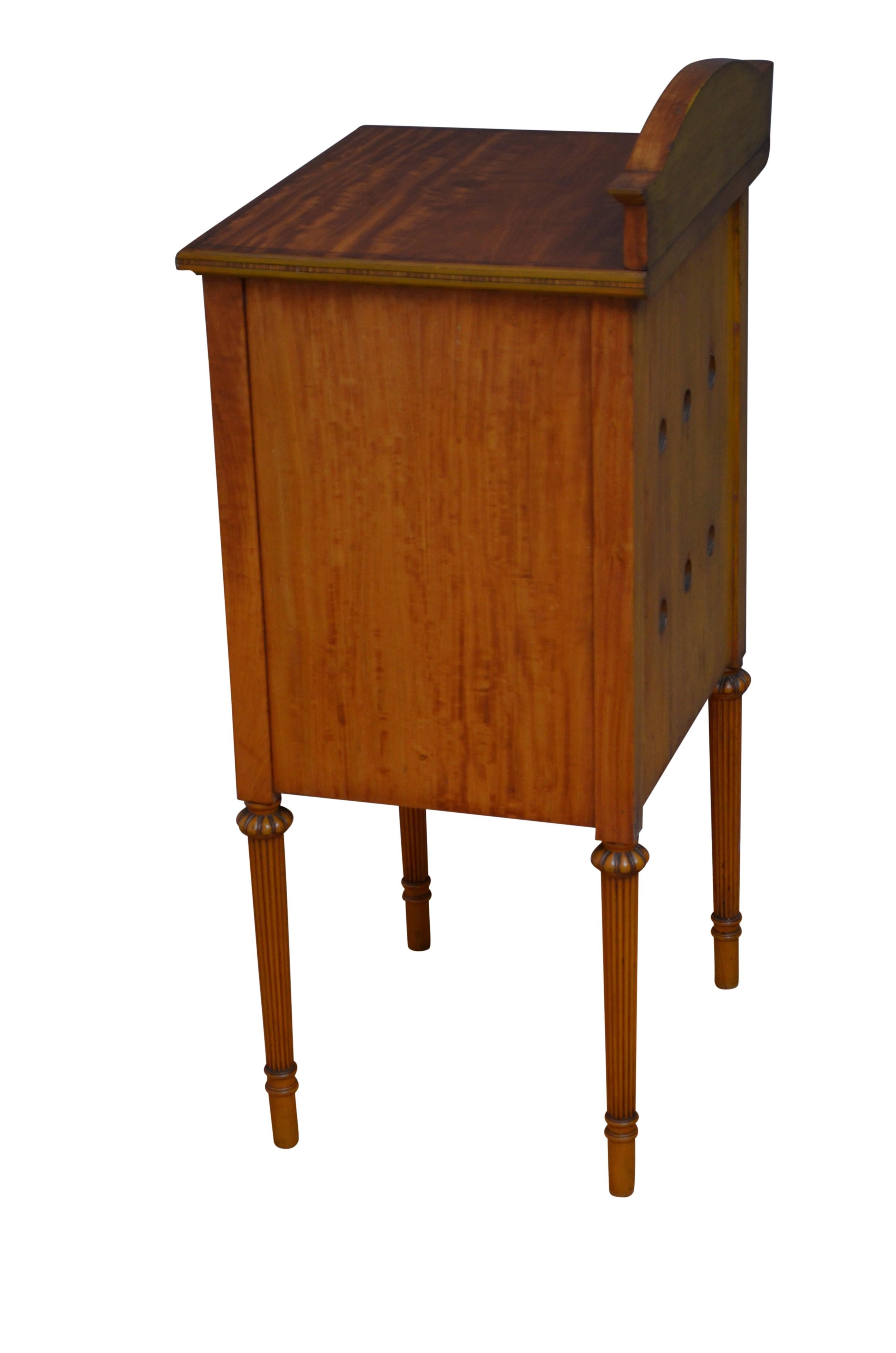 Edwardian Satinwood Bedside Cabinet For Sale 4