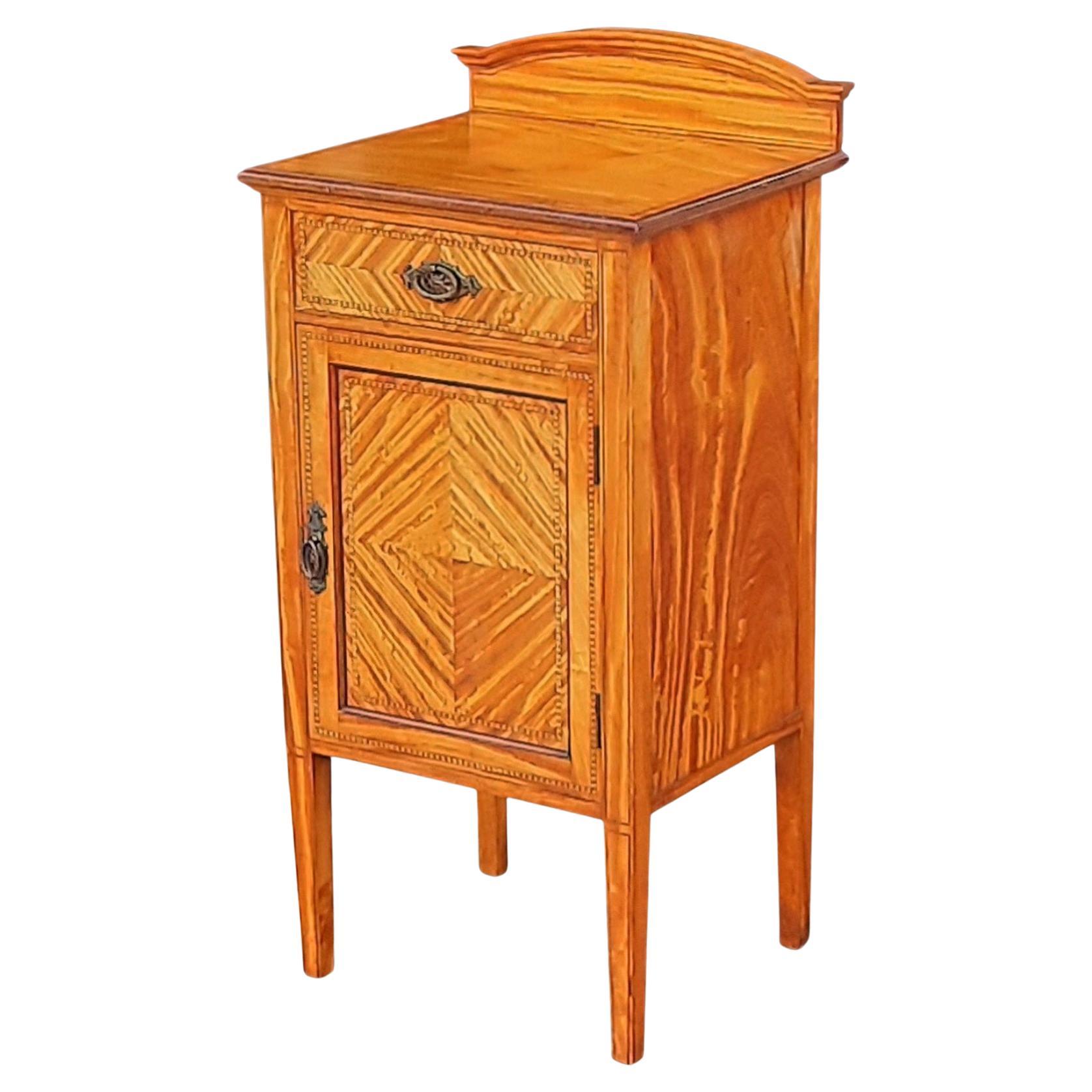 Edwardian Satinwood Bedside Cabinet