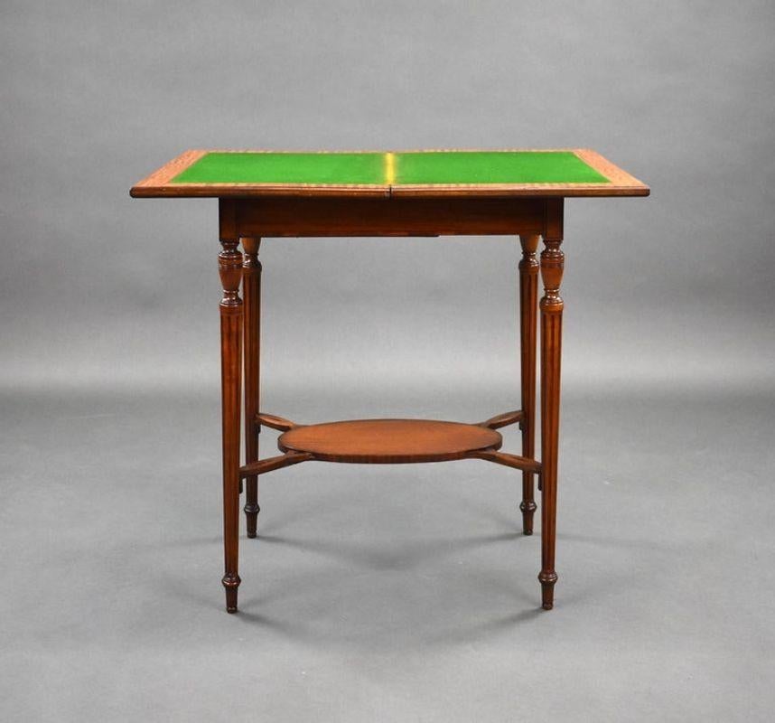 Edwardian Satinwood Card Table For Sale 2