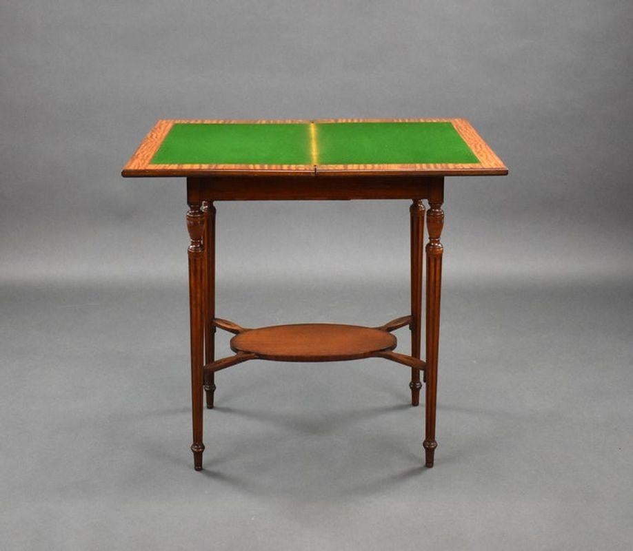 Edwardian Satinwood Card Table For Sale 3