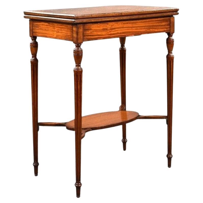 Edwardian Satinwood Card Table For Sale