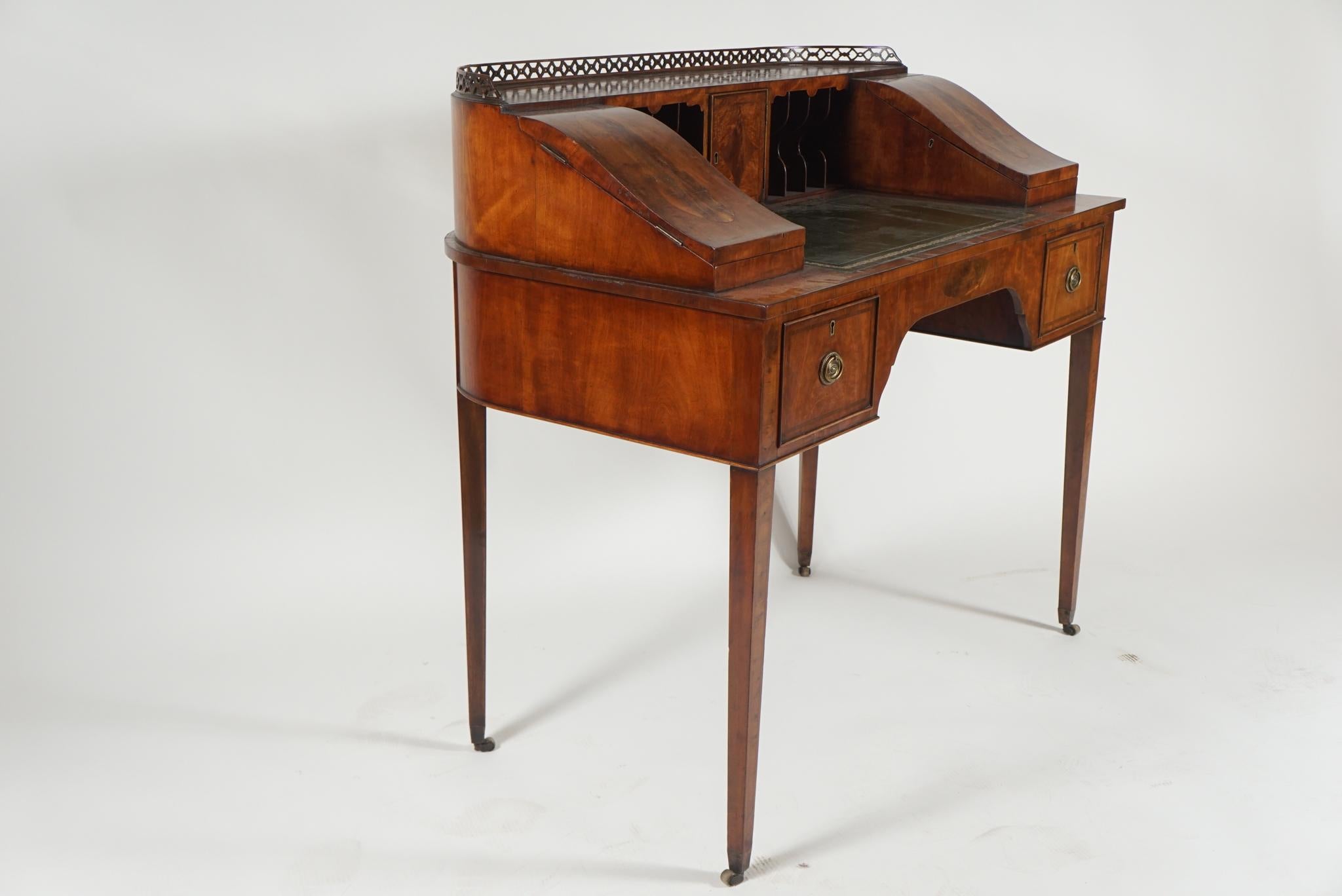 Edwardian Satinwood Carlton House Desk 1