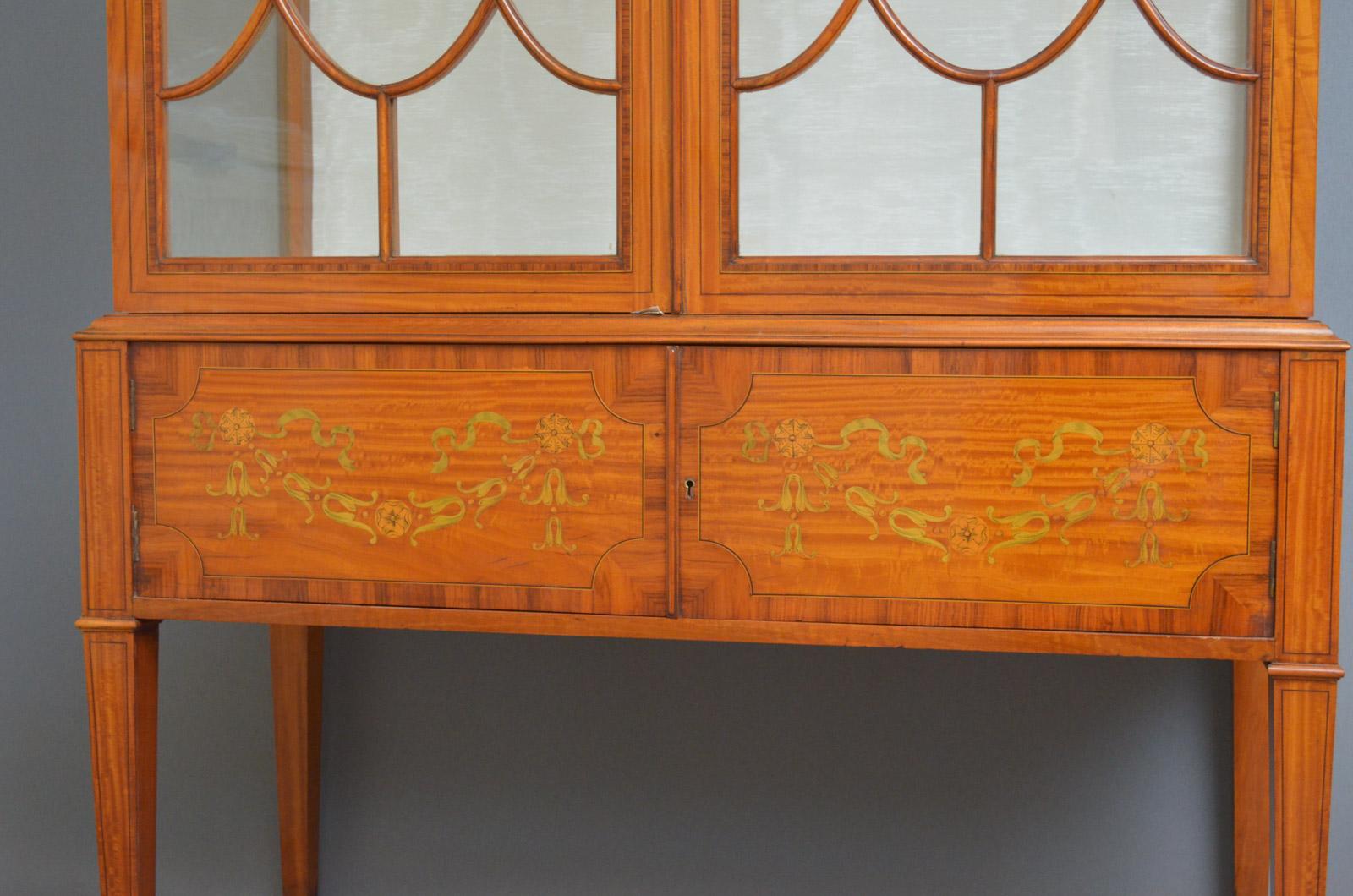 Edwardian Satinwood Display Cabinet 2
