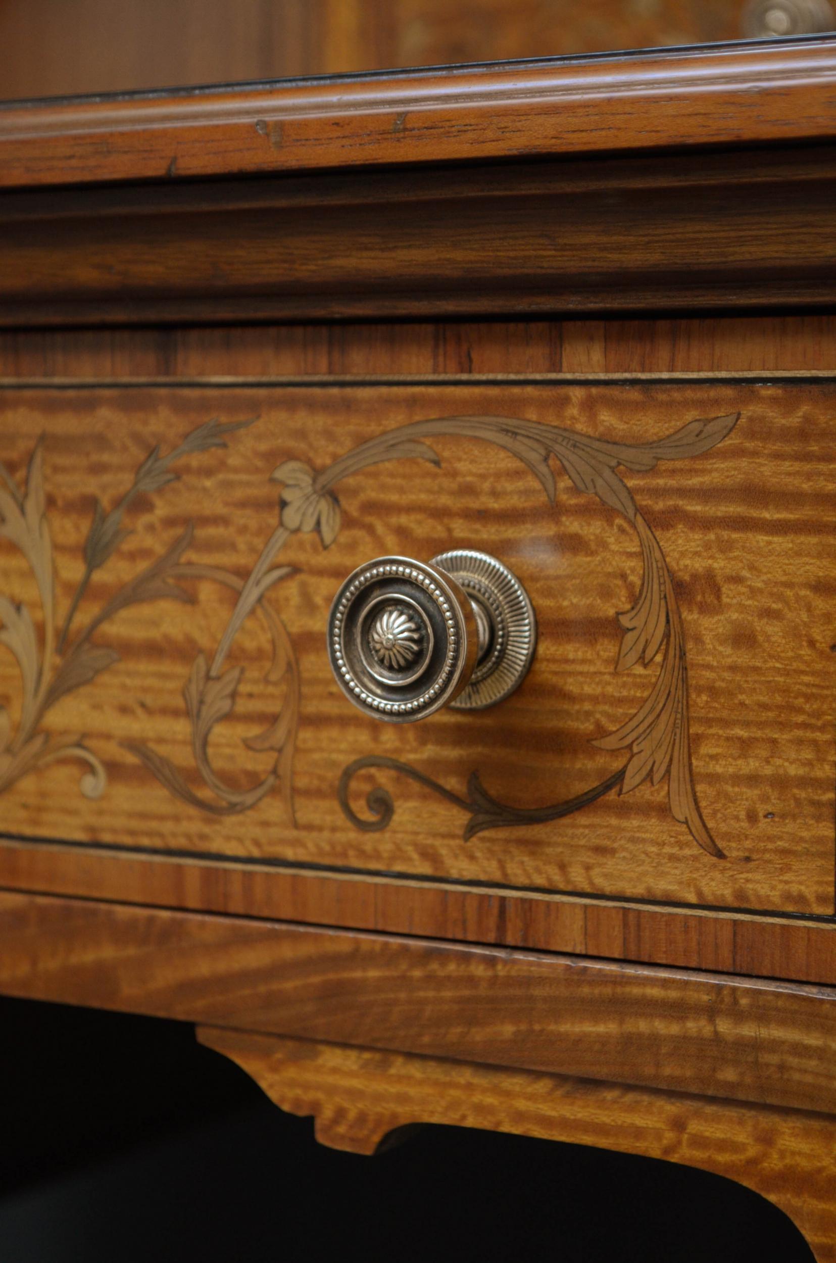 Edwardian Satinwood Dressing Table with Bedside Cabinet 5