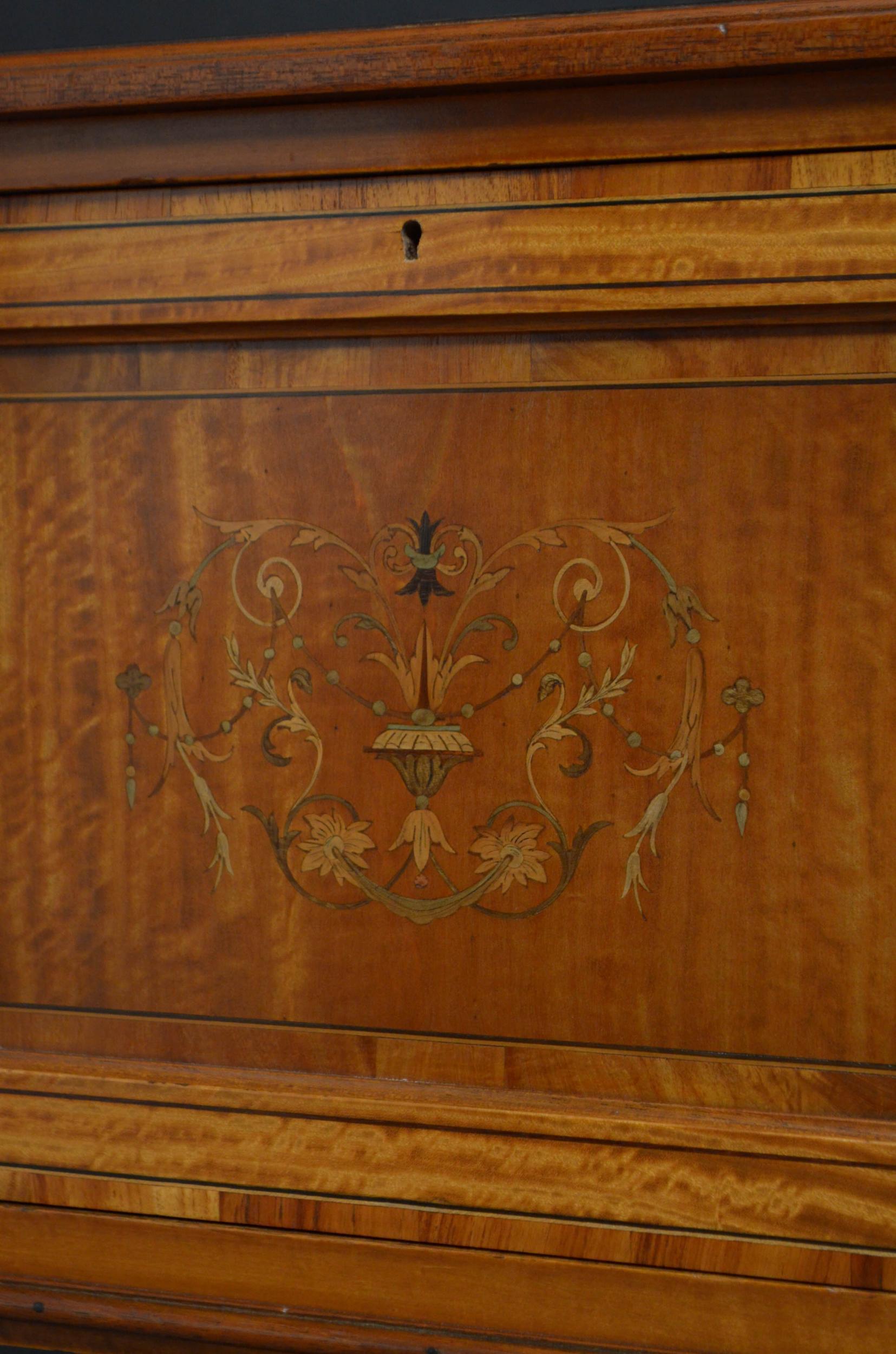 Edwardian Satinwood Dressing Table with Bedside Cabinet 11