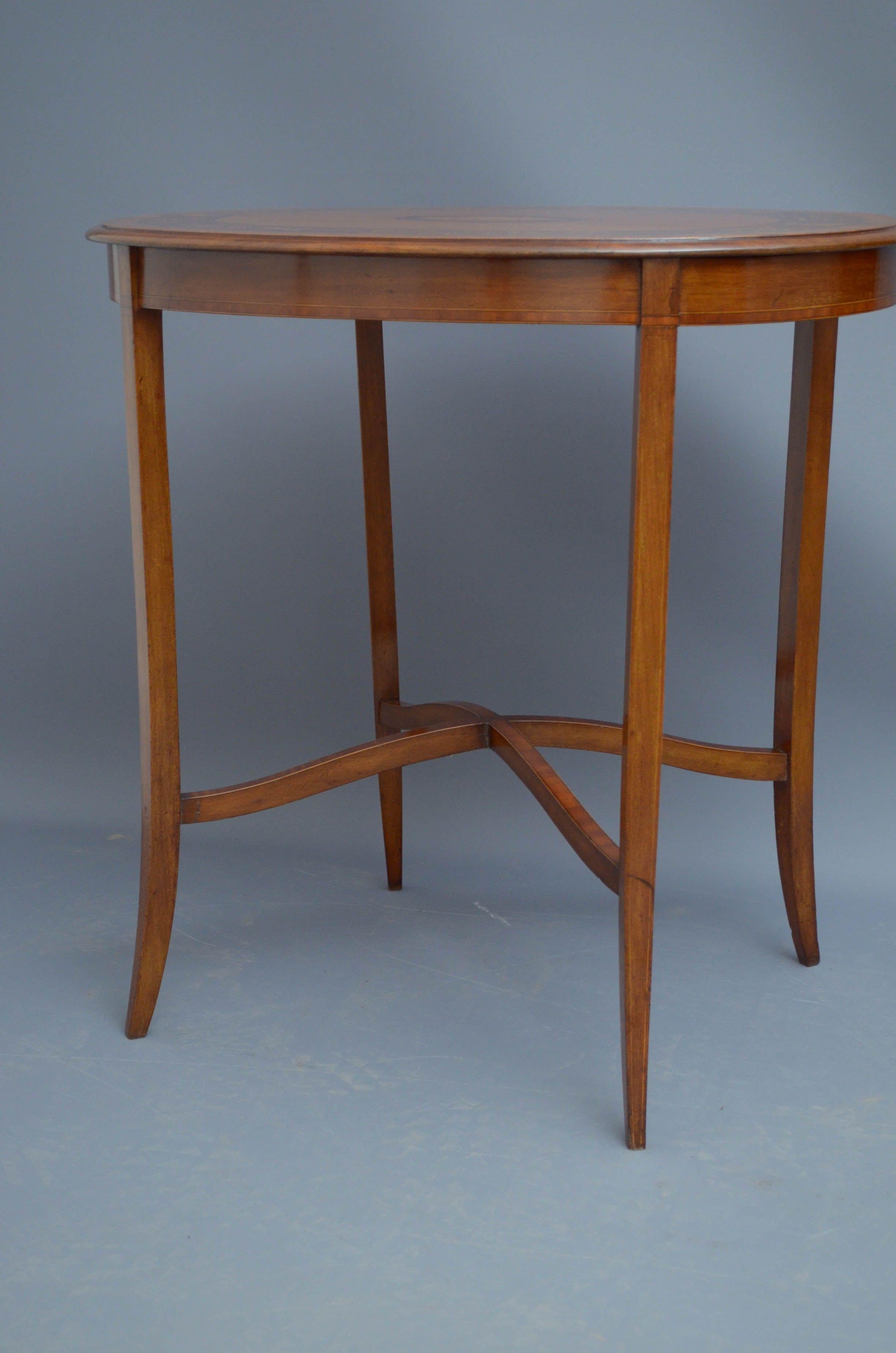 Edwardian Satinwood Occasional Table For Sale 6