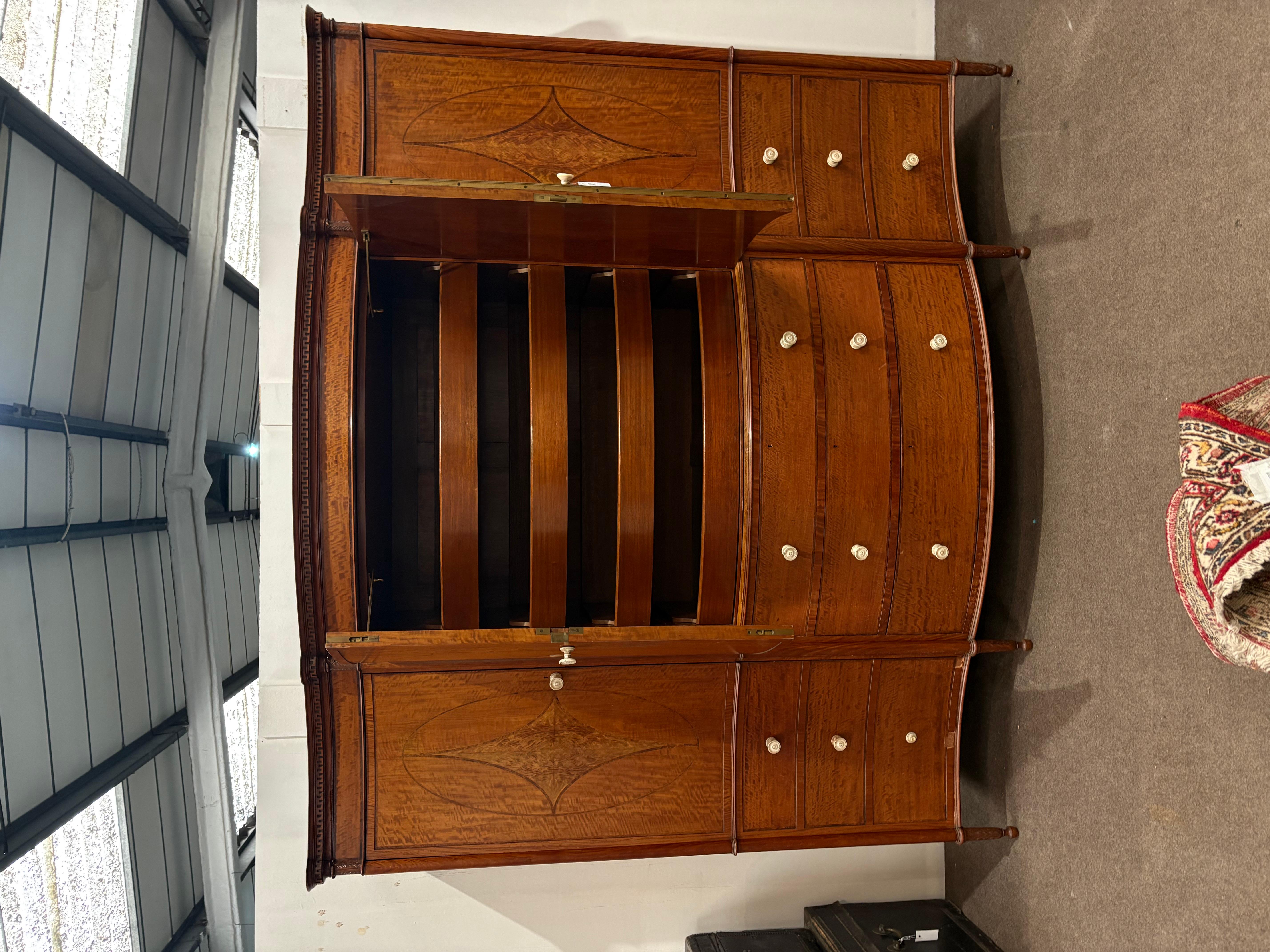 Edwardian Satinwood Garderobe von höchster Qualität im Angebot 8