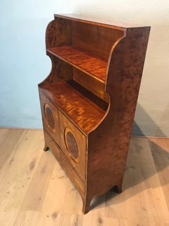 Edwardian Satinwood Waterfall Bookcase