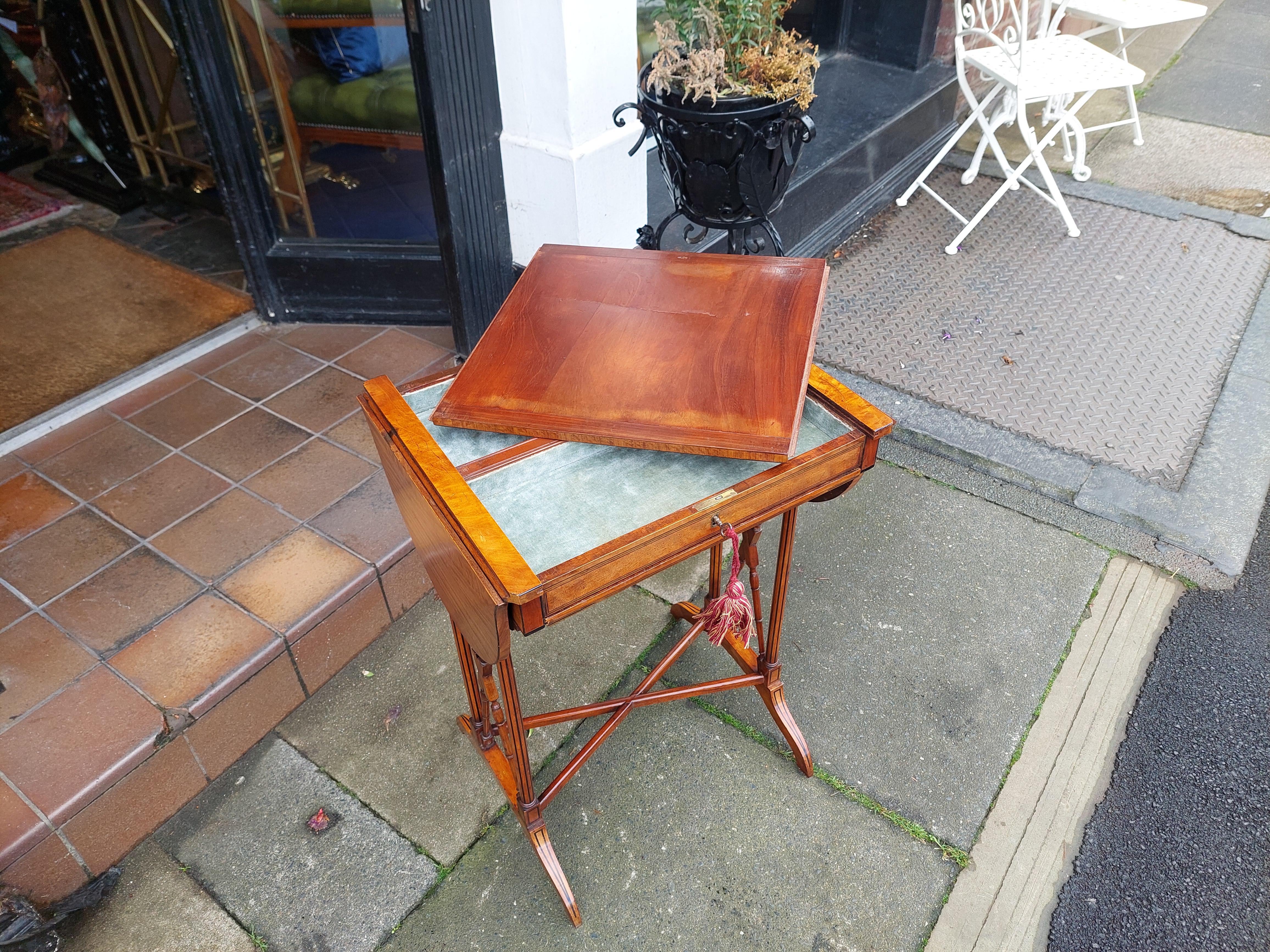 Edwardian satinwood work table For Sale 4