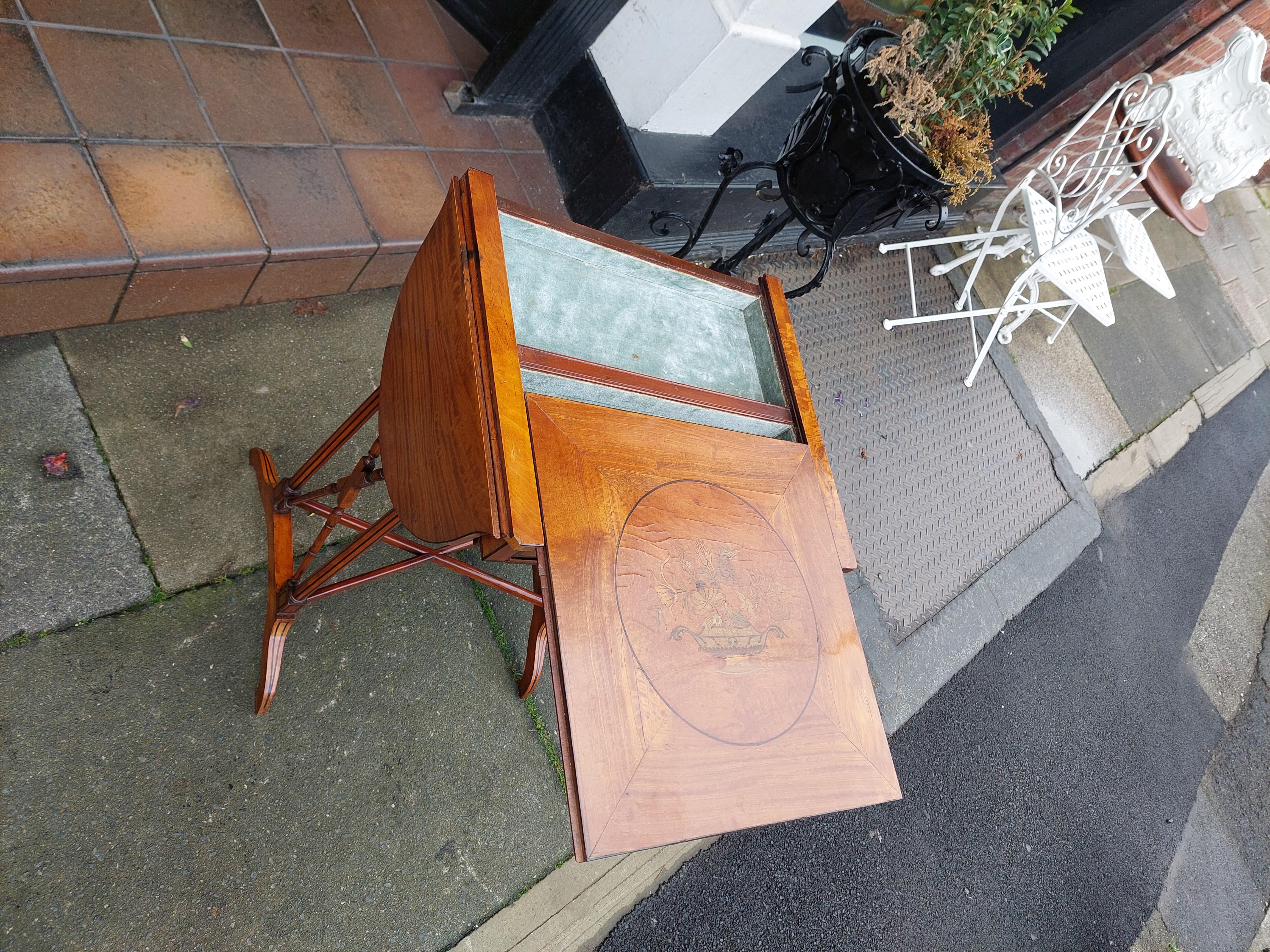 Edwardian satinwood work table For Sale 3
