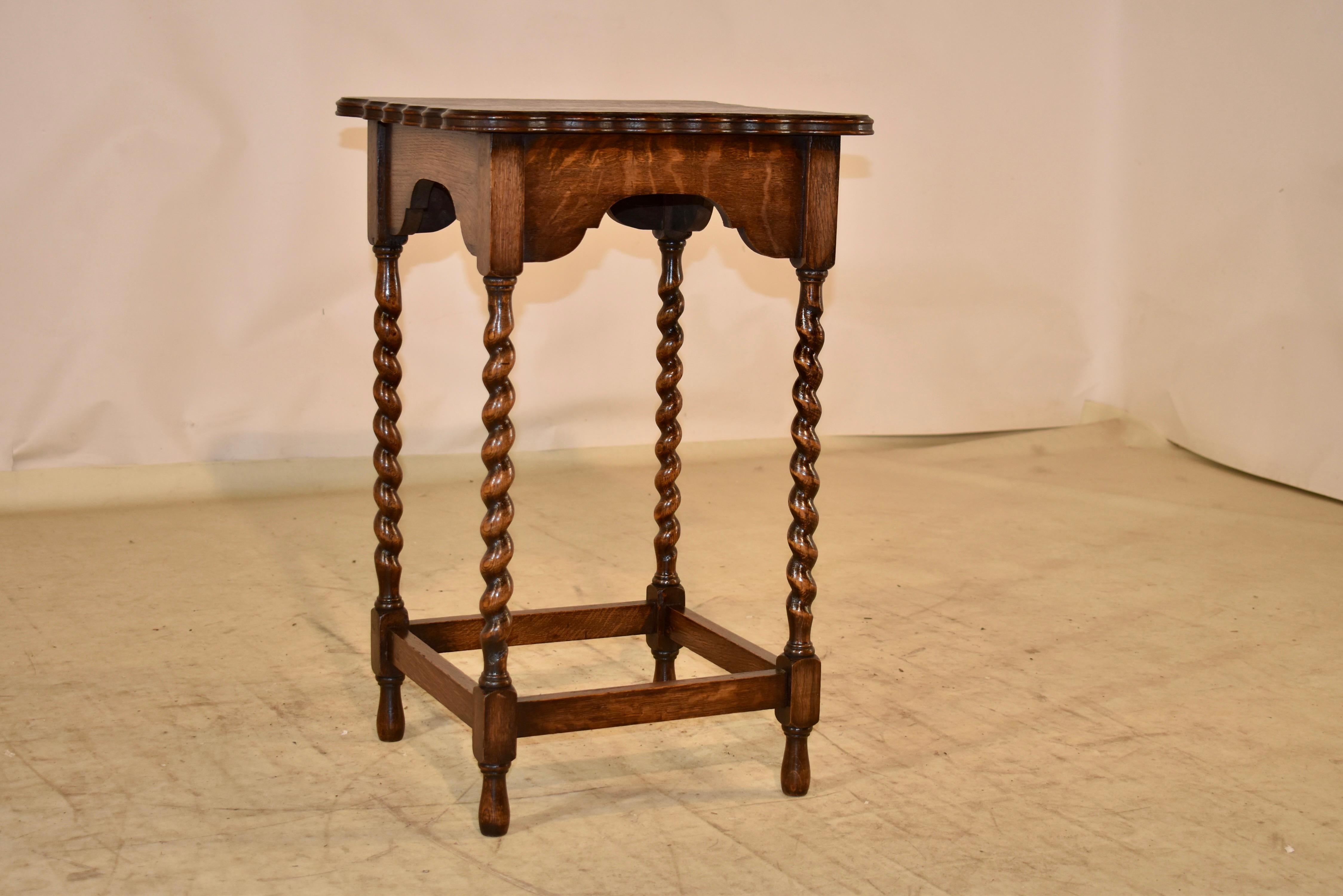scalloped pedestal table