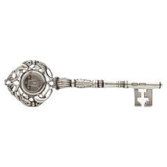 Antique Edwardian Scottish Silver Presentation Key For The Perry Bandstand 1905