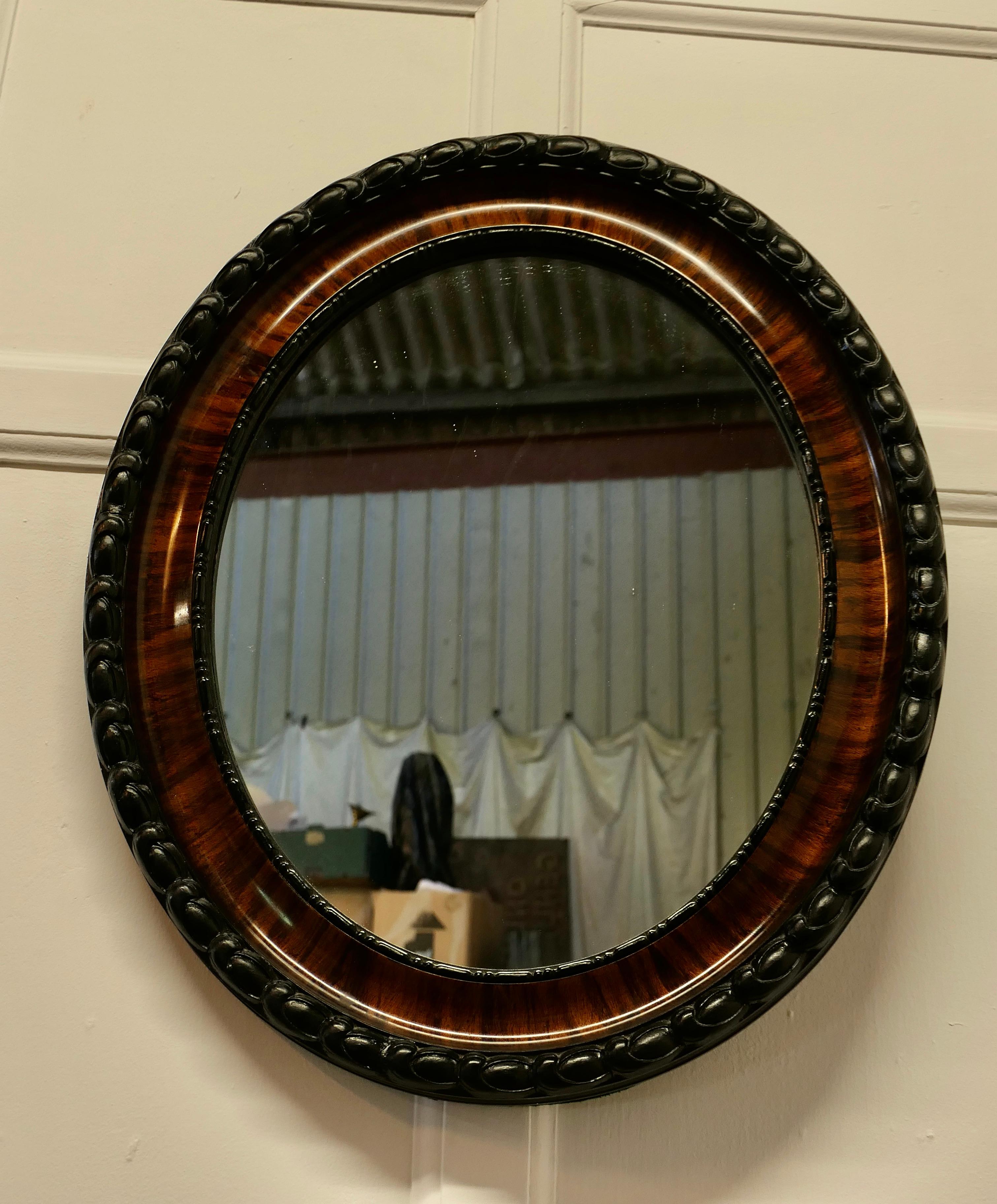 Edwardian Scumble Finish Oval Mirror In Good Condition For Sale In Chillerton, Isle of Wight