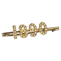 Broche édouardienne en or 9 carats et perles de rocaille