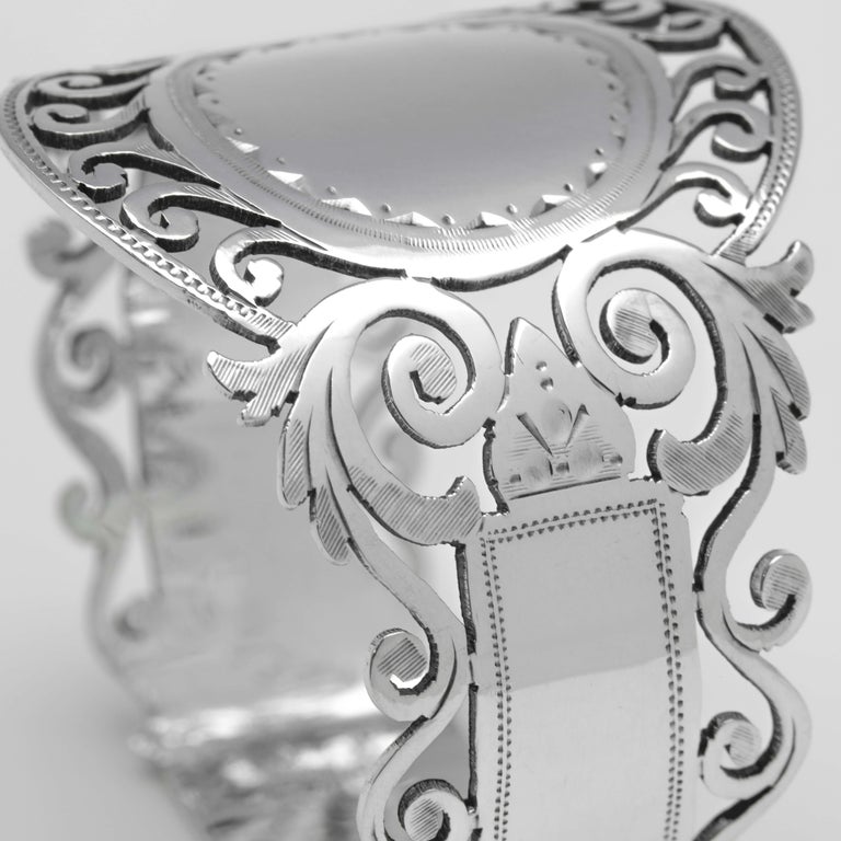 Edwardian Set of 6 Sterling Silver Napkin Rings, Sheffield 1908