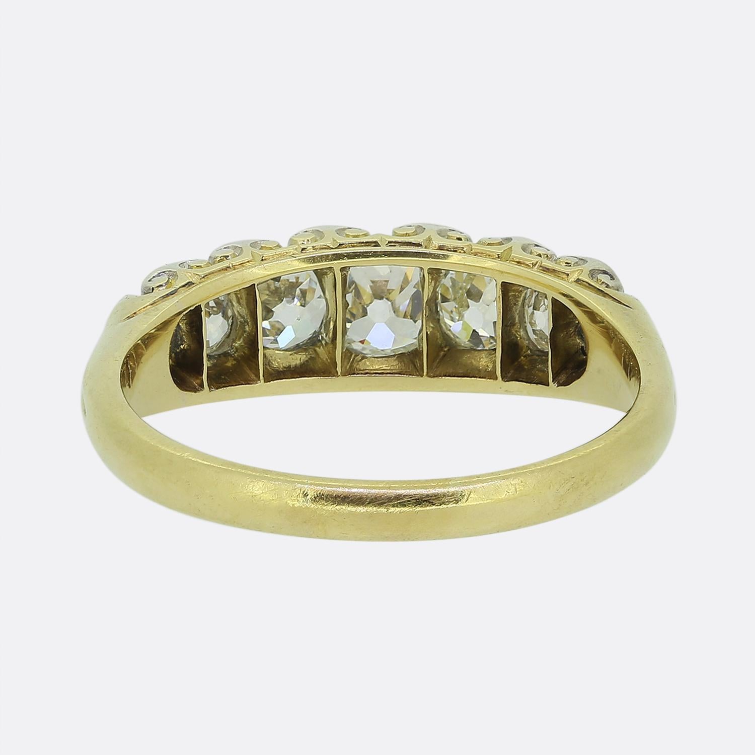 Edwardian Seven-Stone Diamond Ring In Good Condition For Sale In London, GB