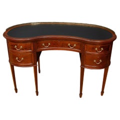 Antique Edwardian Shapland & Petter Mahogany Kidney Shaped Writing Desk c1900