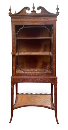 Edwardian Sheraton revival display cabinet, circa 1900