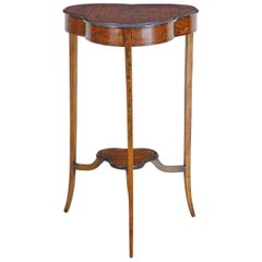 Edwardian Sheraton Revival Hand Painted Satinwood Occasional Table