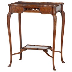 Edwardian Sheraton Revival Hand Painted Satinwood Side Table