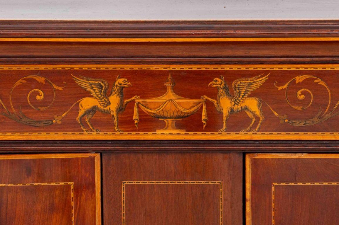 Edwardian Sheraton Revival Mahogany Marquetry Two Door Cabinet, circa 1910. Provenance: From a Private Collection, New York. 

Dealer: S138XX