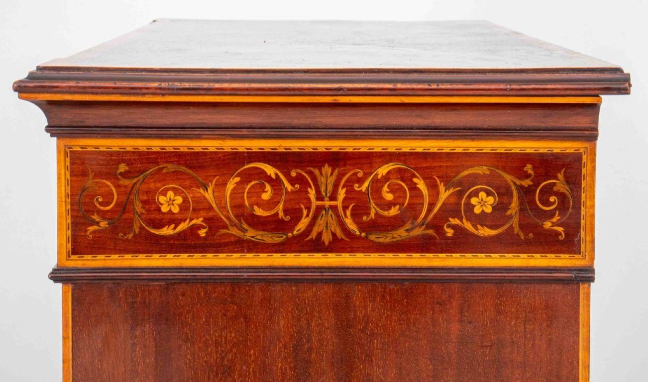 Edwardian Sheraton Revival Marquetry Cabinet For Sale 1