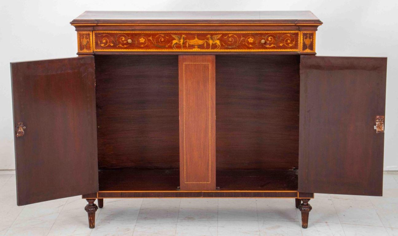 Edwardian Sheraton Revival Marquetry Cabinet For Sale 3